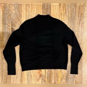 Everlane The Cashmere Crop Mockneck Sweater, Black, XS